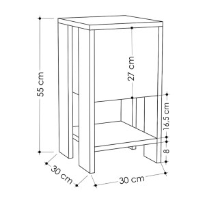 meg-GP037-0010,7-6 ΚΟΜΟΔΙΝΟ EMA MEGAPAP ΧΡΩΜΑ ΜΑΥΡΟ 30X30X55ΕΚ.