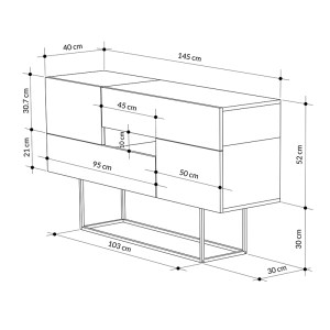 meg-GP037-0011,2-3 ΜΠΟΥΦΕΣ EROS MEGAPAP ΑΠΟ ΜΕΛΑΜΙΝΗ ΦΥΣΙΚΟ ΟΞΙΑΣ - ΑΝΘΡΑΚΙ 145X40X82ΕΚ.