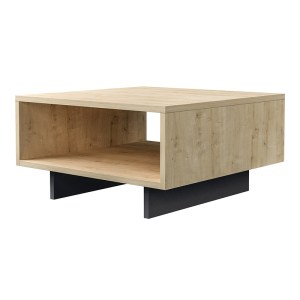 meg-GP037-0016,2-1 ΤΡΑΠΕΖΑΚΙ ΣΑΛΟΝΙΟΥ FREJA MEGAPAP ΜΕΛΑΜΙΝΗΣ ΧΡΩΜΑ ΦΥΣΙΚΟ ΟΞΙΑΣ - ΑΝΘΡΑΚΙ 60X60X32ΕΚ.