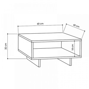 meg-GP037-0016,2-3 ΤΡΑΠΕΖΑΚΙ ΣΑΛΟΝΙΟΥ HOLA MEGAPAP ΜΕΛΑΜΙΝΗΣ ΧΡΩΜΑ ΦΥΣΙΚΟ ΟΞΙΑΣ - ΑΝΘΡΑΚΙ 60X60X32ΕΚ.