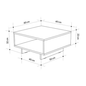 meg-GP037-0016,3-5 ΤΡΑΠΕΖΑΚΙ ΣΑΛΟΝΙΟΥ HOLA MEGAPAP ΧΡΩΜΑ ΛΕΥΚΟ - ΑΝΘΡΑΚΙ 60X60X32ΕΚ.