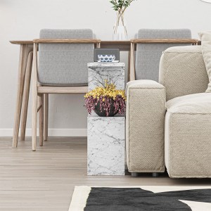 meg-GP037-0018,10-1 ΤΡΑΠΕΖΑΚΙ ΒΟΗΘΗΤΙΚΟ HOMEMANIA MEGAPAP ΧΡΩΜΑ ΛΕΥΚΟ ΕΦΕ ΜΑΡΜΑΡΟΥ 60X20X60ΕΚ.