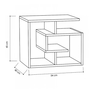 meg-GP037-0023,3-3 ΒΟΗΘΗΤΙΚΟ ΤΡΑΠΕΖΑΚΙ LABIRENT MEGAPAP ΑΠΟ ΜΕΛΑΜΙΝΗ ΧΡΩΜΑ ΑΝΘΡΑΚΙ 54X40X45ΕΚ.
