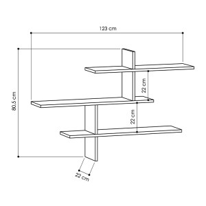 meg-GP037-0025,3-3 ΡΑΦΙΕΡΑ ΤΟΙΧΟΥ LEO MEGAPAP ΧΡΩΜΑ ΛΕΥΚΟ 123X22X80ΕΚ.