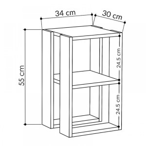 meg-GP037-0026,2-3 ΚΟΜΟΔΙΝΟ - ΤΡΑΠΕΖΑΚΙ ΒΟΗΘΗΤΙΚΟ LONIE MEGAPAP ΑΠΟ ΜΕΛΑΜΙΝΗ ΧΡΩΜΑ ΦΥΣΙΚΟ ΟΞΙΑΣ 34X30X55ΕΚ.