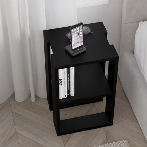 meg-GP037-0026,8-1 ΚΟΜΟΔΙΝΟ - ΤΡΑΠΕΖΑΚΙ ΒΟΗΘΗΤΙΚΟ LONIE MEGAPAP ΧΡΩΜΑ ΜΑΥΡΟ 34X30X55ΕΚ.