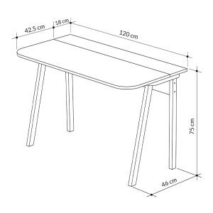 meg-GP037-0029,1-3 ΓΡΑΦΕΙΟ ΕΡΓΑΣΙΑΣ HALBERT MEGAPAP ΑΠΟ ΜΕΛΑΜΙΝΗ ΧΡΩΜΑ ΑΝΟΙΧΤΗ ΜΟΚΑ/ΛΕΥΚΟ 120X60X75ΕΚ.