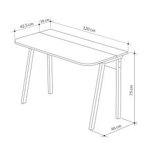 meg-GP037-0029,1-4 ΓΡΑΦΕΙΟ ΕΡΓΑΣΙΑΣ LUTON MEGAPAP ΧΡΩΜΑ ΑΝΟΙΧΤΗ ΜΟΚΑ/ΛΕΥΚΟ 120X60X75ΕΚ.
