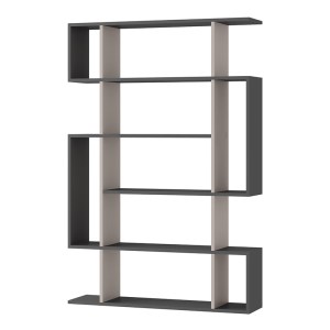 meg-GP037-0031,2-1 ΒΙΒΛΙΟΘΗΚΗ ΜΕΛΑΜΙΝΗΣ MITO MEGAPAP ΧΡΩΜΑ ΑΝΟΙΧΤΗ ΜΟΚΑ - ΑΝΘΡΑΚΙ 108X25X161ΕΚ.