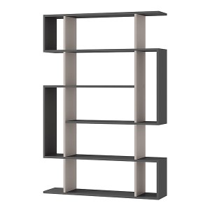 meg-GP037-0031,2-3 ΒΙΒΛΙΟΘΗΚΗ MITO MEGAPAP ΧΡΩΜΑ ΑΝΟΙΧΤΗ ΜΟΚΑ - ΑΝΘΡΑΚΙ 108X25X161ΕΚ.