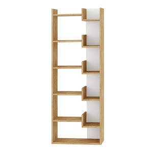 meg-GP037-0036,2-5 ΒΙΒΛΙΟΘΗΚΗ OPPA MEGAPAP ΧΡΩΜΑ ΦΥΣΙΚΟ ΟΞΙΑΣ/ΛΕΥΚΟ 60X22X162ΕΚ.