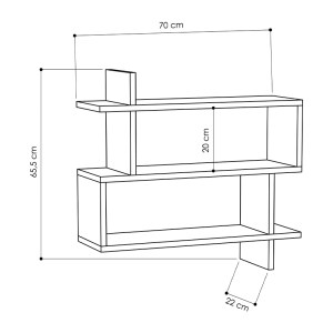 meg-GP037-0037,7-3 ΡΑΦΙΕΡΑ ΤΟΙΧΟΥ PARALEL MEGAPAP ΧΡΩΜΑ ΑΝΟΙΧΤΟ ΚΑΡΥΔΙ 70X22X65ΕΚ.