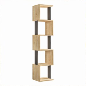 meg-GP037-0039,1-1 ΒΙΒΛΙΟΘΗΚΗ ΜΕΛΑΜΙΝΗΣ RAYMOND MEGAPAP ΧΡΩΜΑ ΦΥΣΙΚΟ ΟΞΙΑΣ/ΑΝΘΡΑΚΙ 35X30X161ΕΚ.
