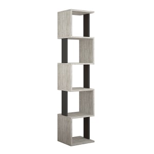 meg-GP037-0039,3-1 ΒΙΒΛΙΟΘΗΚΗ ΜΕΛΑΜΙΝΗΣ PIRI MEGAPAP ΧΡΩΜΑ ΛΕΥΚΟ ΑΝΤΙΚΕ - ΑΝΘΡΑΚΙ 35X30X161ΕΚ.