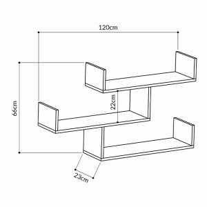 meg-GP037-0042,2-2 ΡΑΦΙΕΡΑ ΤΟΙΧΟΥ ΜΕΛΑΜΙΝΗΣ ROSANA MEGAPAP ΧΡΩΜΑ ΛΕΥΚΟ 119X22X66ΕΚ.