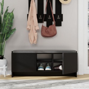 meg-GP037-0045,6-1 ΠΑΠΟΥΤΣΟΘΗΚΗ ZULLA MEGAPAP ΑΠΟ ΜΕΛΑΜΙΝΗ ΧΡΩΜΑ ΜΑΥΡΟ 110X37X43ΕΚ.