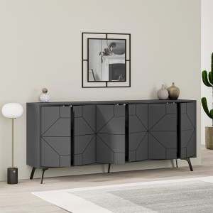 meg-GP037-0068,2-1 ΜΠΟΥΦΕΣ DUNE MEGAPAP ΧΡΩΜΑ ΑΝΘΡΑΚΙ 184X35X77,4ΕΚ.
