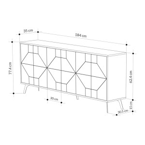meg-GP037-0068,3-4 ΜΠΟΥΦΕΣ ΜΕΛΑΜΙΝΗΣ DUNE MEGAPAP ΧΡΩΜΑ ΦΥΣΙΚΟ ΟΞΙΑΣ 184X35X77,4ΕΚ.