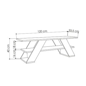 meg-GP037-0071,4-4 ΕΠΙΠΛΟ ΤΗΛΕΟΡΑΣΗΣ FARFALLA MEGAPAP ΧΡΩΜΑ SANDSTONE 120X33,5X40ΕΚ.