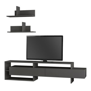 meg-GP037-0079,1-2 ΕΠΙΠΛΟ ΤΗΛΕΟΡΑΣΗΣ GARA MEGAPAP ΑΠΟ ΜΕΛΑΜΙΝΗ ΧΡΩΜΑ ΑΝΘΡΑΚΙ 180X29,8X42ΕΚ.