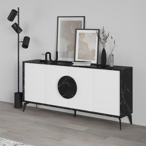 meg-GP037-0083,1-0 ΜΠΟΥΦΕΣ ΜΕΛΑΜΙΝΗΣ GORA MEGAPAP ΧΡΩΜΑ ΜΑΥΡΟ ΕΦΕ ΜΑΡΜΑΡΟΥ - ΛΕΥΚΟ 180X35,6X82ΕΚ.