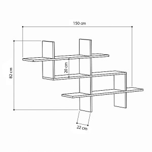 meg-GP037-0084,1-4 ΡΑΦΙΕΡΑ ΤΟΙΧΟΥ HALIC MEGAPAP ΧΡΩΜΑ ΑΝΘΡΑΚΙ 150X22X82ΕΚ.