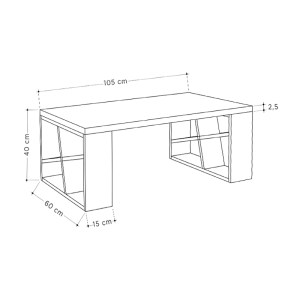 meg-GP037-0088,5-3 ΤΡΑΠΕΖΑΚΙ ΣΑΛΟΝΙΟΥ HONEY MEGAPAP ΧΡΩΜΑ ΓΚΡΙ ΡΕΤΡΟ - ΛΕΥΚΟ 105X60X40ΕΚ.