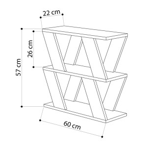 meg-GP037-0095,2-2 ΤΡΑΠΕΖΑΚΙ ΒΟΗΘΗΤΙΚΟ LAZENA MEGAPAP ΜΕΛΑΜΙΝΗΣ ΧΡΩΜΑ ΑΝΘΡΑΚΙ 60X22X57ΕΚ.