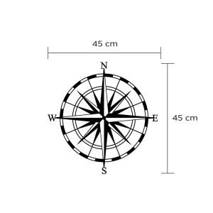 meg-GP037-0122-2 ΔΙΑΚΟΣΜΗΤΙΚΟ ΤΟΙΧΟΥ COMPASS MEGAPAP ΜΕΤΑΛΛΙΚΟ ΧΡΩΜΑ ΜΑΥΡΟ 45X3X45ΕΚ.