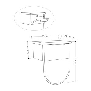 meg-GP037-0141,1-3 ΚΟΜΟΔΙΝΟ ΜΕΛΑΜΙΝΗΣ NORFOLK MEGAPAP ΧΡΩΜΑ ΦΥΣΙΚΟ ΟΞΙΑΣ 33X25X44ΕΚ.