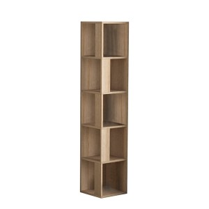 meg-GP037-0155,4-1 ΒΙΒΛΙΟΘΗΚΗ ΓΩΝΙΑΚΗ PIANO MEGAPAP ΑΠΟ ΜΕΛΑΜΙΝΗ ΧΡΩΜΑ ΦΥΣΙΚΟ ΟΞΙΑΣ 31,4X31,4X158,9ΕΚ.