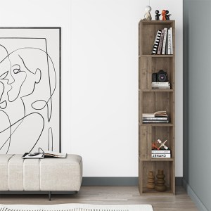 meg-GP037-0155,7-1 ΒΙΒΛΙΟΘΗΚΗ ΓΩΝΙΑΚΗ PIANO MEGAPAP ΧΡΩΜΑ ΑΝΟΙΧΤΟ ΚΑΡΥΔΙ 31,4X31,4X158,9ΕΚ.