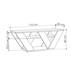 meg-GP037-0156,3-3 ΕΠΙΠΛΟ ΤΗΛΕΟΡΑΣΗΣ PIPRALLA MEGAPAP ΜΕΛΑΜΙΝΗΣ ΧΡΩΜΑ ΦΥΣΙΚΟ ΟΞΙΑΣ 110X30X40ΕΚ.
