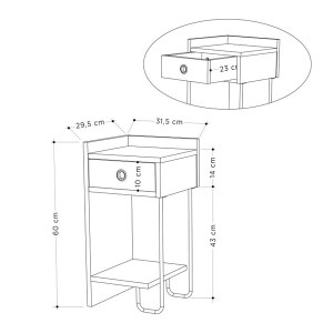 meg-GP037-0164,2-6 ΚΟΜΟΔΙΝΟ SIRIUS MEGAPAP ΑΡΙΣΤΕΡΟ ΧΡΩΜΑ ΛΕΥΚΟ 32X30X61ΕΚ.