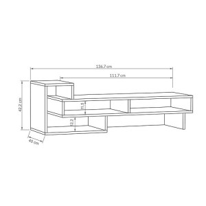 meg-GP037-0172,3-4 ΕΠΙΠΛΟ ΤΗΛΕΟΡΑΣΗΣ TETRA MEGAPAP ΧΡΩΜΑ ΓΚΡΙ ΡΕΤΡΟ 136,7X40X42ΕΚ.