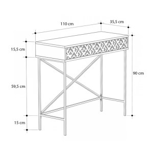 meg-GP037-0191,1-5 ΚΟΝΣΟΛΑ HEATON MEGAPAP ΜΕΤΑΛΛΙΚΗ - ΜΕΛΑΜΙΝΗΣ ΧΡΩΜΑ ΑΝΟΙΧΤΟ ΚΑΡΥΔΙ 110X35,6X90ΕΚ.