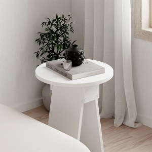 meg-GP037-0215,2-2 ΤΡΑΠΕΖΑΚΙ ΒΟΗΘΗΤΙΚΟ CHEN MEGAPAP ΧΡΩΜΑ ΛΕΥΚΟ Ø42X50ΕΚ.
