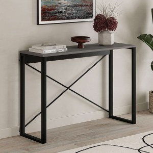 meg-GP037-0223,1-0 ΚΟΝΣΟΛΑ ARCHIE MEGAPAP ΧΡΩΜΑ ΓΚΡΙ ΡΕΤΡΟ - ΜΑΥΡΟ 110X35X75ΕΚ.