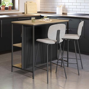 meg-GP037-0224,1-1 ΤΡΑΠΕΖΙ ΜΠΑΡ DETROIT MEGAPAP ΧΡΩΜΑ SAPPHIRE OAK - SILKY BLACK 100X60X95ΕΚ.