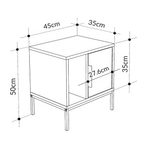 meg-GP037-0233,1-4 ΚΟΜΟΔΙΝΟ GLYNN MEGAPAP ΧΡΩΜΑ SAPHHIRE OAK 45X35X50ΕΚ.