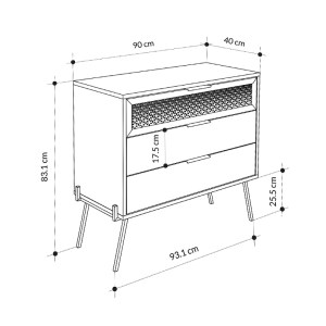 meg-GP037-0237,1-6 ΣΥΡΤΑΡΙΕΡΑ NAIVE MEGAPAP ΧΡΩΜΑ SAPPHIRE OAK 93,1X40X83,1ΕΚ.