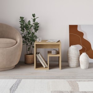 meg-GP037-0245,4-1 ΤΡΑΠΕΖΑΚΙ ΒΟΗΘΗΤΙΚΟ - ΚΟΜΟΔΙΝΟ BON MEGAPAP ΧΡΩΜΑ ΦΥΣΙΚΟ ΟΞΙΑΣ 40X35X40ΕΚ.