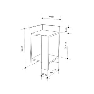 meg-GP037-0248,1-4 ΚΟΜΟΔΙΝΟ ELOS MEGAPAP ΧΡΩΜΑ SAPHHIRE OAK - SILKY BLACK 30X31,7X55ΕΚ.