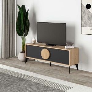 meg-GP037-0249,1-2 ΕΠΙΠΛΟ ΤΗΛΕΟΡΑΣΗΣ GORA MEGAPAP ΧΡΩΜΑ SAPPHIRE OAK - SILKY BLACK 140X35,6X51ΕΚ.
