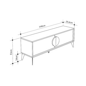 meg-GP037-0249,2-6 ΕΠΙΠΛΟ ΤΗΛΕΟΡΑΣΗΣ GORA MEGAPAP ΧΡΩΜΑ SAPPHIRE OAK - ΛΕΥΚΟ 140X35,6X51ΕΚ.