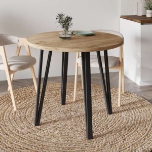 meg-GP037-0254,1-0 ΤΡΑΠΕΖΙ XANA MEGAPAP ΧΡΩΜΑ SEPET OAK Ø90X77,5ΕΚ.