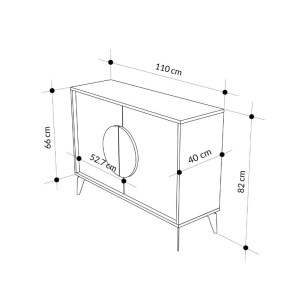 meg-GP037-0255,1-5 ΜΠΟΥΦΕΣ GORA MEGAPAP ΧΡΩΜΑ SAPPHIRE OAK - SILKY BLACK 110X40X82ΕΚ.