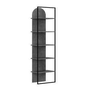meg-GP037-0261,2-5 ΒΙΒΛΙΟΘΗΚΗ ARCHY MEGAPAP ΧΡΩΜΑ ΓΚΡΙ ΡΕΤΡΟ 53X31,7X180ΕΚ.
