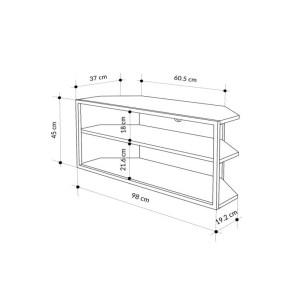 meg-GP037-0262,1-4 ΕΠΙΠΛΟ ΤΗΛΕΟΡΑΣΗΣ ΓΩΝΙΑΚΟ ECHO MEGAPAP ΧΡΩΜΑ ΓΚΡΙ ΡΕΤΡΟ 98X37X45ΕΚ.