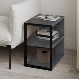 meg-GP037-0263,1-0 ΤΡΑΠΕΖΑΚΙ ΒΟΗΘΗΤΙΚΟ - ΚΟΜΟΔΙΝΟ ECHO MEGAPAP ΧΡΩΜΑ ΓΚΡΙ ΡΕΤΡΟ 30X42X45ΕΚ.